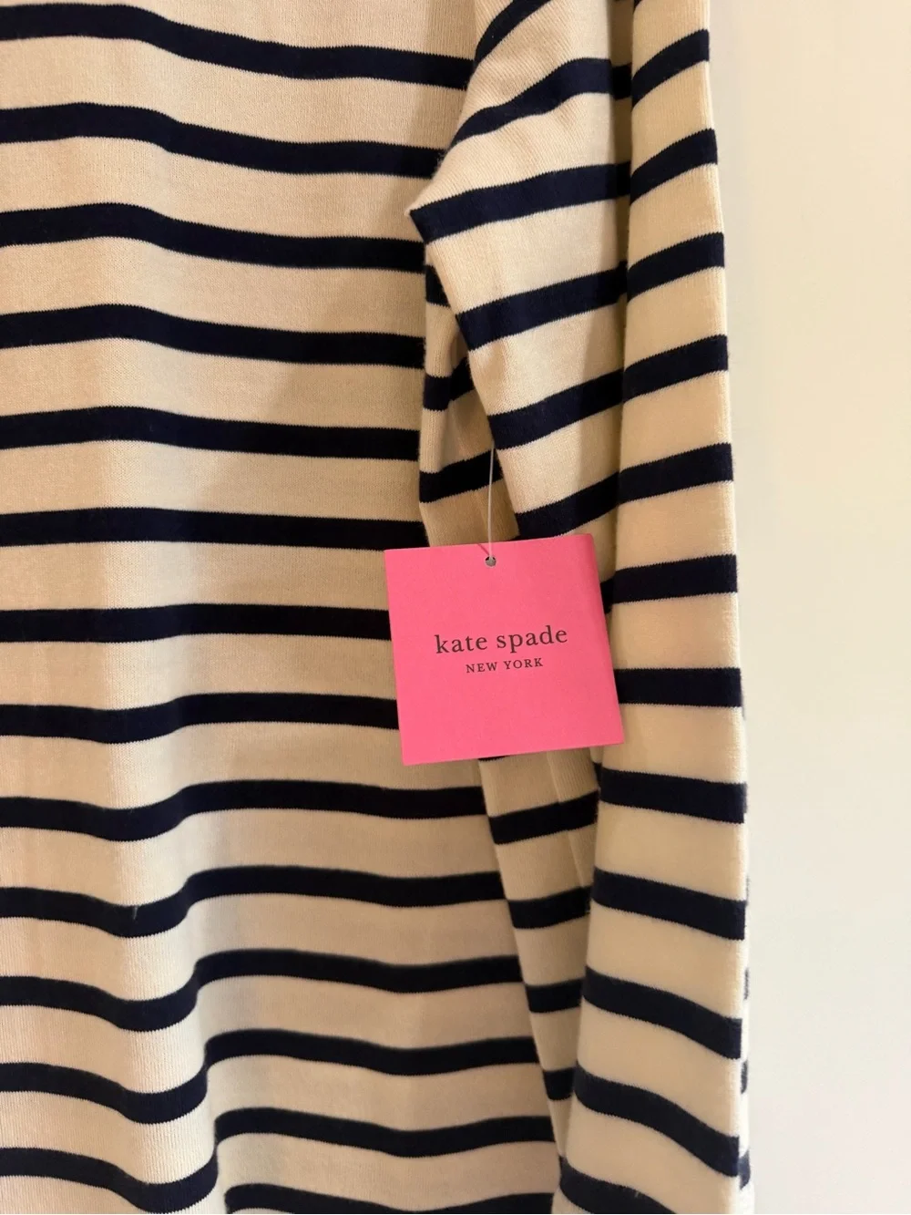 Kate Spade Navy and Cream Striped Women’s Dress with Lace Collar